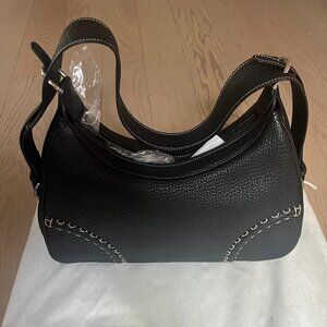 Suarez NY Black Genuine Leather Shoulder Bag
